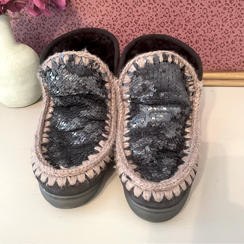 MOU WOMAN ANKLE SEQUIN BOOTS BOOTIES WINTER Size 6-7 - Picture 13 of 15